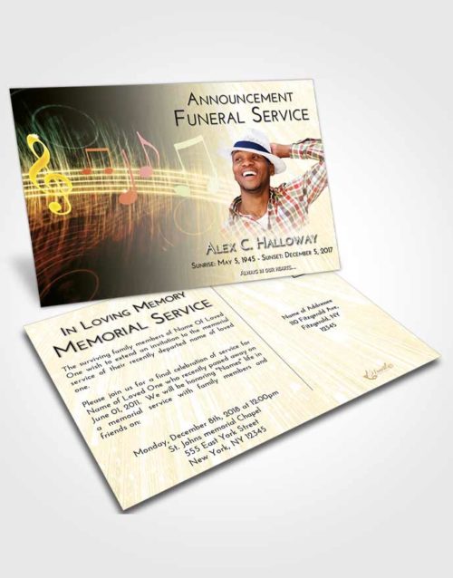 Funeral Announcement Card Template At Dusk Music Peace