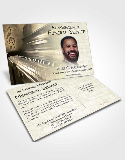 Funeral Announcement Card Template At Dusk Piano Passion