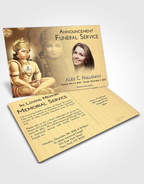 Funeral Announcement Card Template At Dusk Ram Bhakth Hanuman