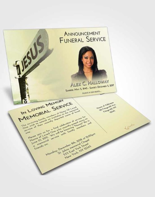 Funeral Announcement Card Template At Dusk Road to Jesus