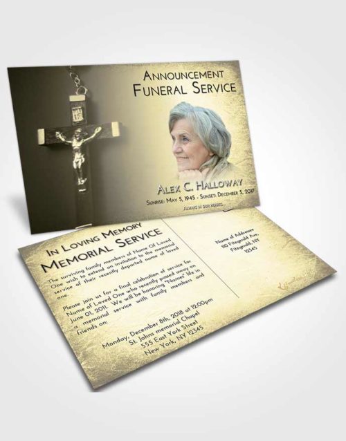 Funeral Announcement Card Template At Dusk Rosary Love