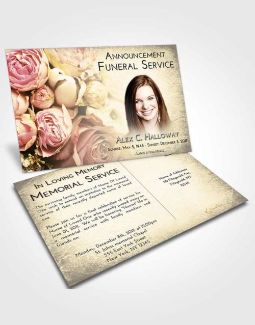 Funeral Announcement Card Template At Dusk Rose Magic