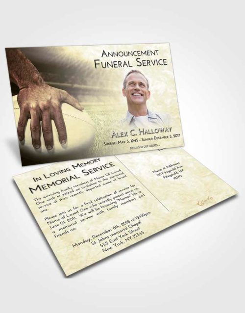 Funeral Announcement Card Template At Dusk Rugby Surprise