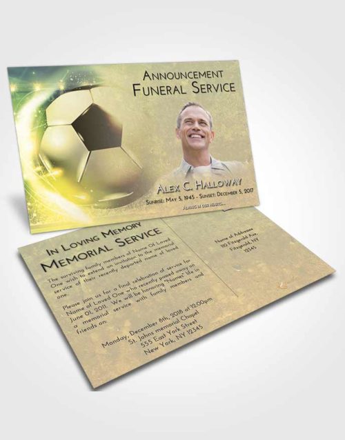 Funeral Announcement Card Template At Dusk Soccer Destiny