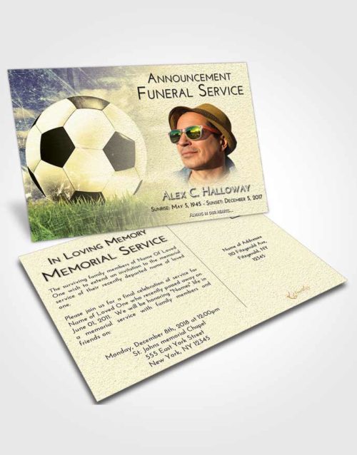 Funeral Announcement Card Template At Dusk Soccer Dreams