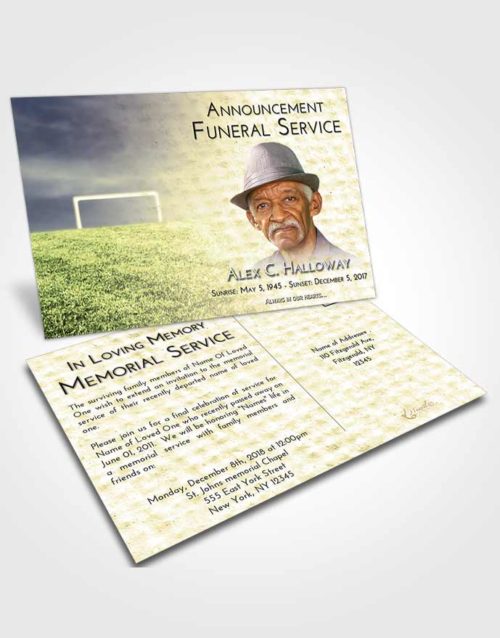 Funeral Announcement Card Template At Dusk Soccer Journey