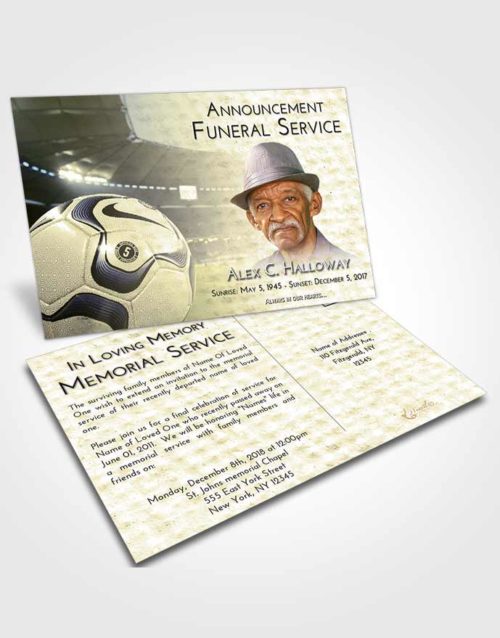 Funeral Announcement Card Template At Dusk Soccer Life