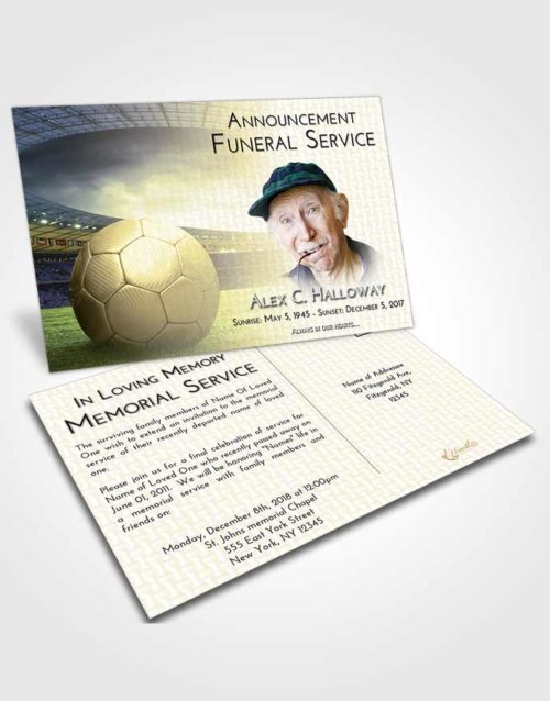 Funeral Announcement Card Template At Dusk Soccer Love