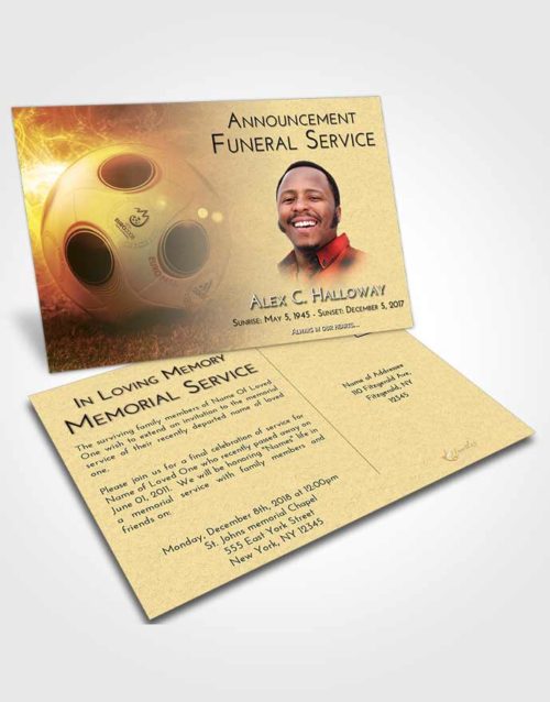 Funeral Announcement Card Template At Dusk Soccer Miracle