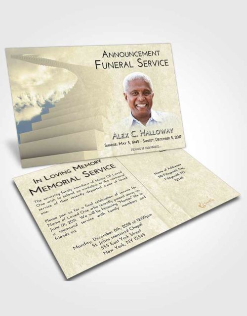 Funeral Announcement Card Template At Dusk Stairway to Divinity