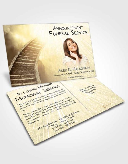 Funeral Announcement Card Template At Dusk Stairway to Magnificence