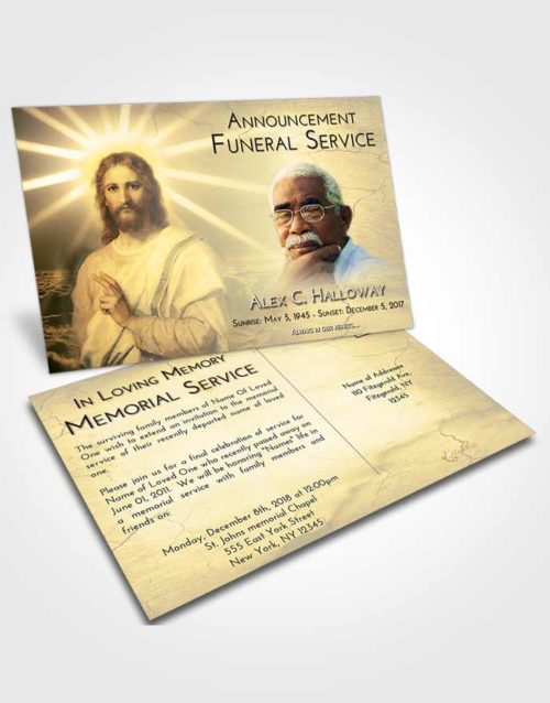 Funeral Announcement Card Template At Dusk Star of Jesus