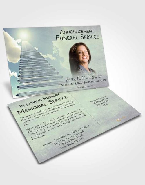 Funeral Announcement Card Template At Dusk Steps to Heaven