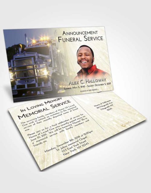 Funeral Announcement Card Template At Dusk Trucker Dreams
