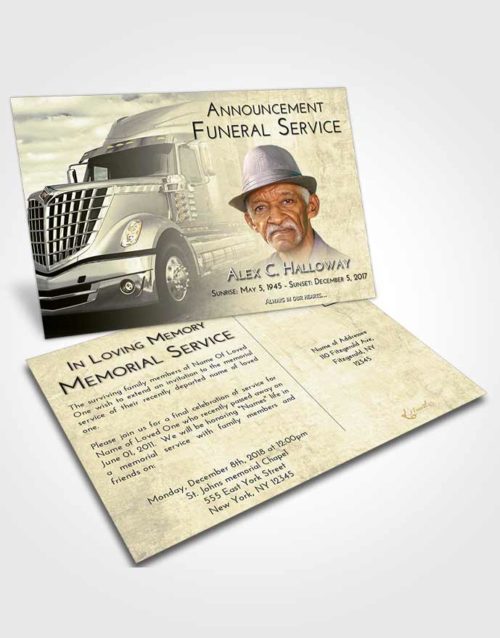 Funeral Announcement Card Template At Dusk Trucker Hours