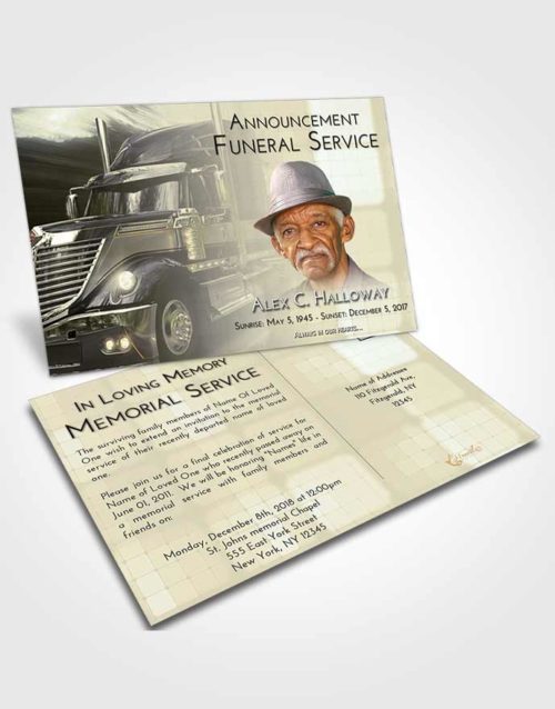 Funeral Announcement Card Template At Dusk Trucker Life
