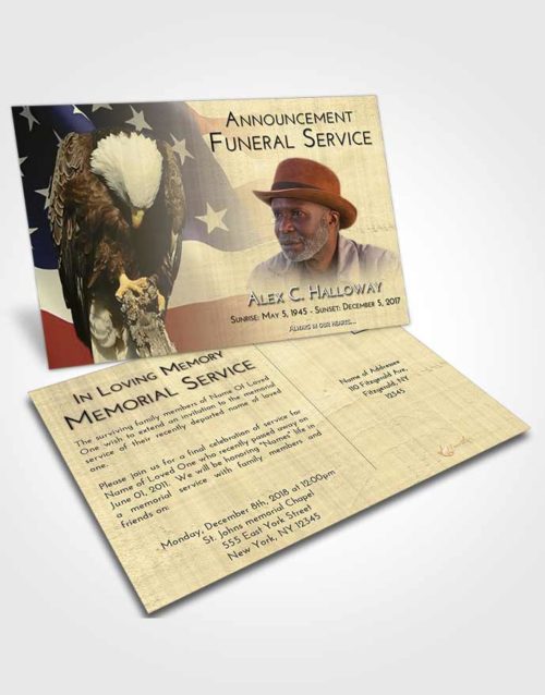 Funeral Announcement Card Template At Dusk Veterans Journey