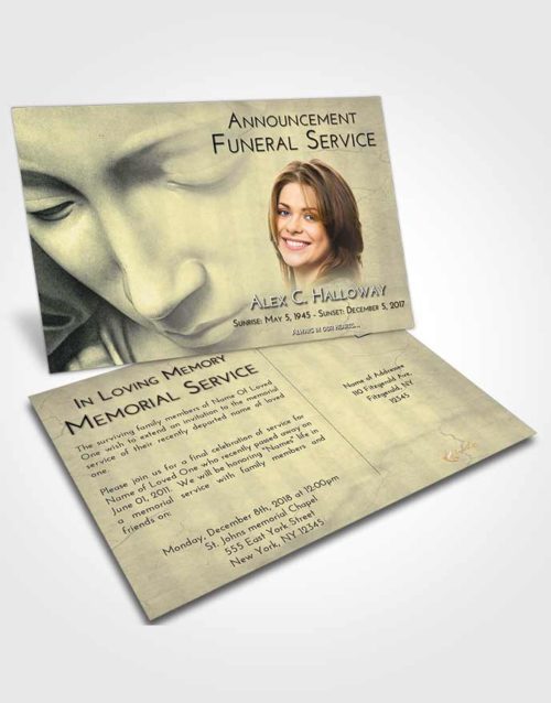 Funeral Announcement Card Template At Dusk Virgin Mary