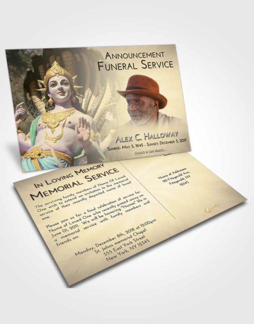 Funeral Announcement Card Template At Dusk Vishnu Mystery