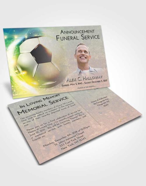 Funeral Announcement Card Template Early Soccer Destiny