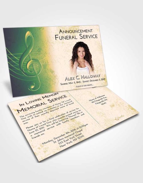 Funeral Announcement Card Template Emerald Serenity Allegro