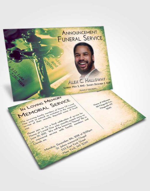 Funeral Announcement Card Template Emerald Serenity Rosary Trust