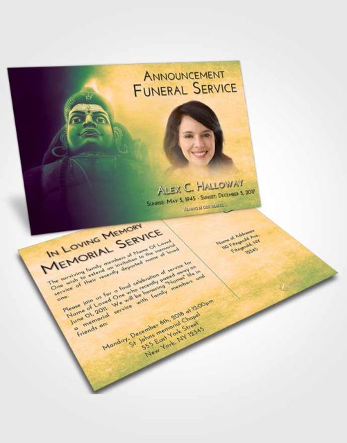 Funeral Announcement Card Template Emerald Serenity Shiva Surprise