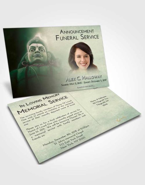 Funeral Announcement Card Template Emerald Sunrise Shiva Surprise