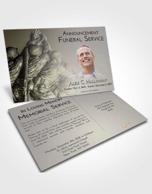 Funeral Announcement Card Template Evening Army Grit
