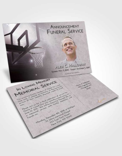 Funeral Announcement Card Template Evening Basketball Pride