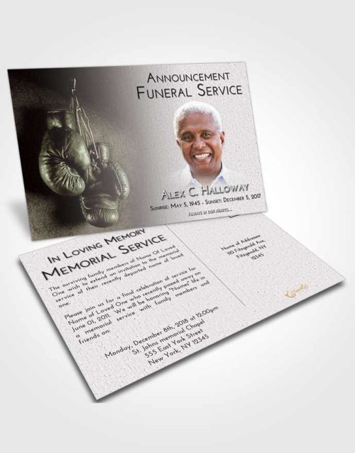 Funeral Announcement Card Template Evening Boxing Serenity