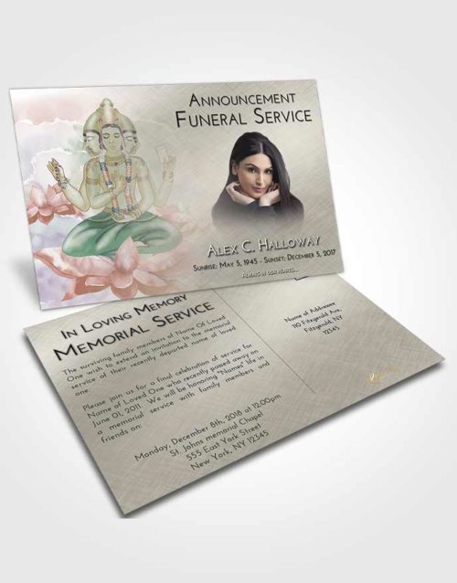 Funeral Announcement Card Template Evening Brahma Surprise