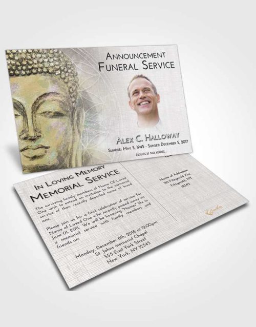 Funeral Announcement Card Template Evening Buddha Praise