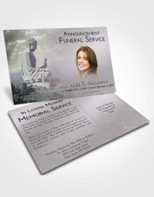 Funeral Announcement Card Template Evening Buddha Surprise