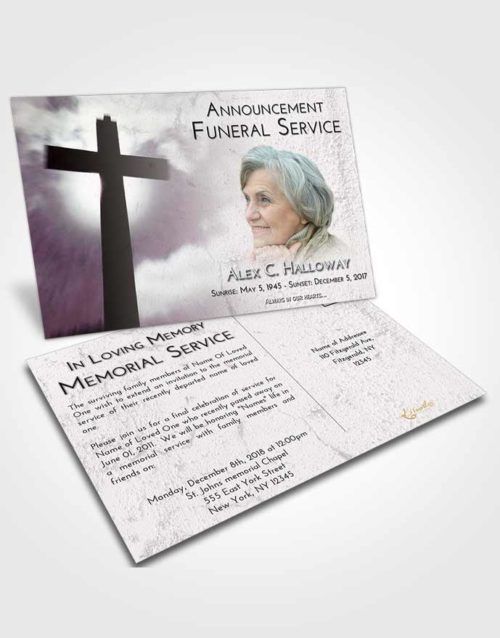 Funeral Announcement Card Template Evening Faith in the Cross