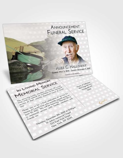 Funeral Announcement Card Template Evening Fishing Dreams