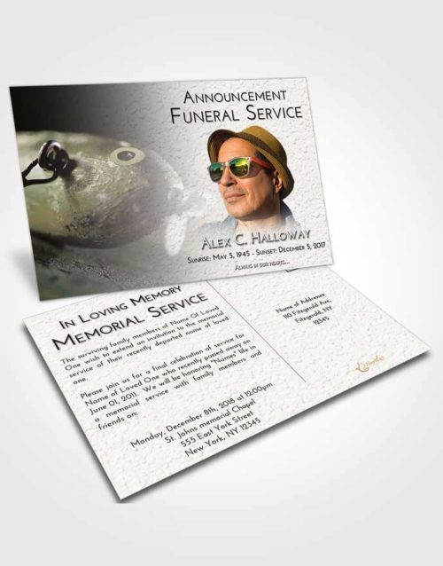 Funeral Announcement Card Template Evening Fishing Escape