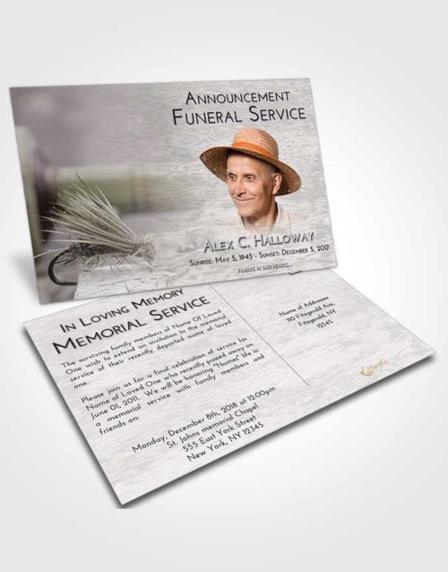 Funeral Announcement Card Template Evening Fishing Serenity