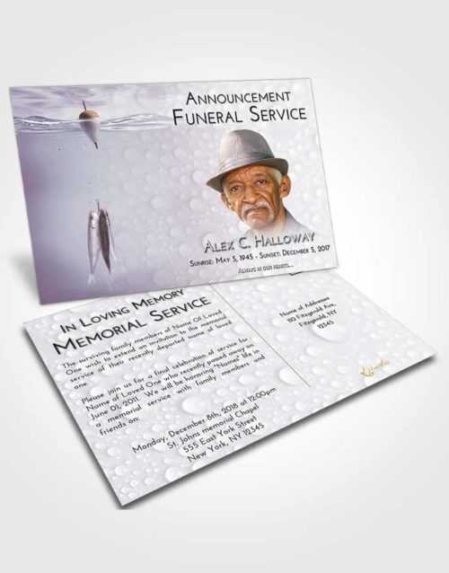 Funeral Announcement Card Template Evening Fishing in the Sea