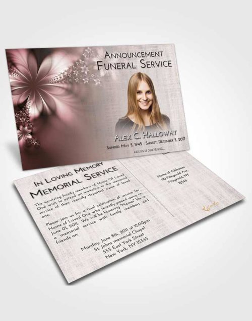 Funeral Announcement Card Template Evening Floral Lust