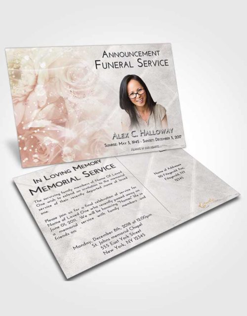 Funeral Announcement Card Template Evening Floral Relaxation