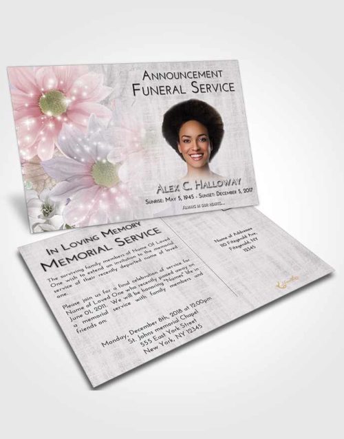 Funeral Announcement Card Template Evening Floral Summer