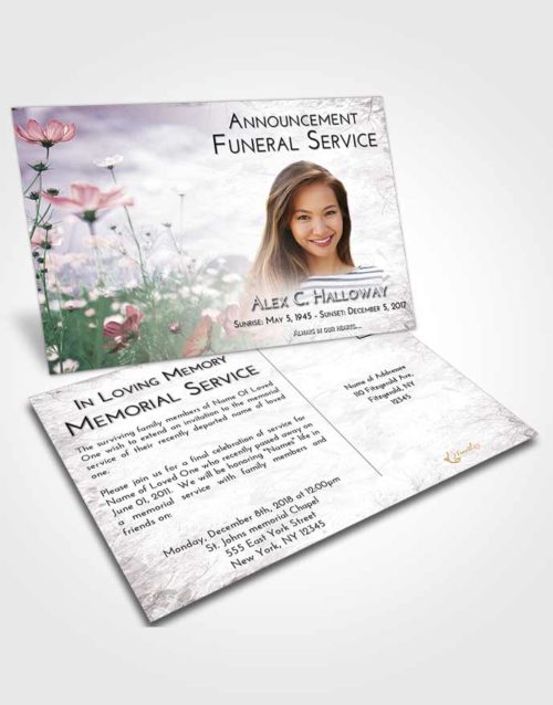 Funeral Announcement Card Template Evening Floral Whispers
