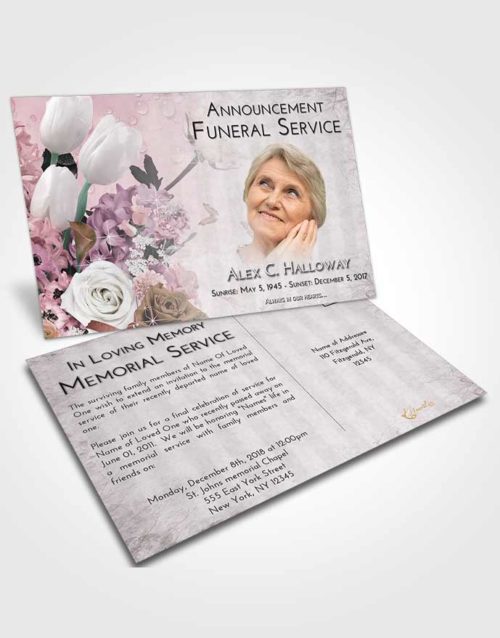 Funeral Announcement Card Template Evening Floral Wonderland