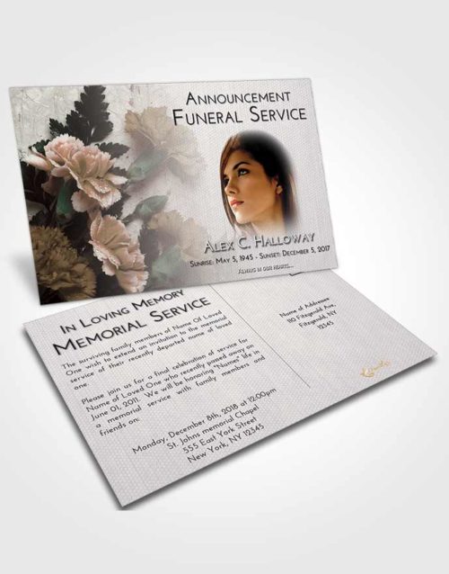 Funeral Announcement Card Template Evening Flower Magic