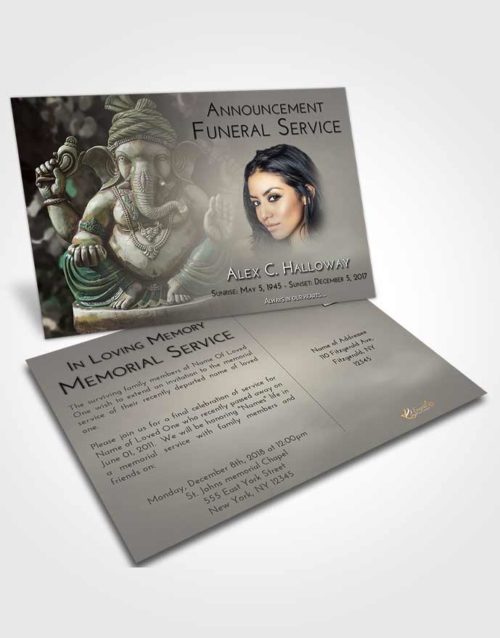 Funeral Announcement Card Template Evening Ganesha Surprise
