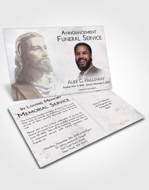 Funeral Announcement Card Template Evening Gaze of Jesus