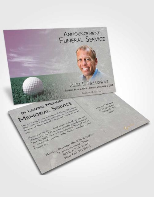 Funeral Announcement Card Template Evening Golf Serenity