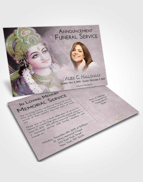 Funeral Announcement Card Template Evening Hindu Majesty