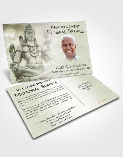 Funeral Announcement Card Template Evening Hindu Mystery